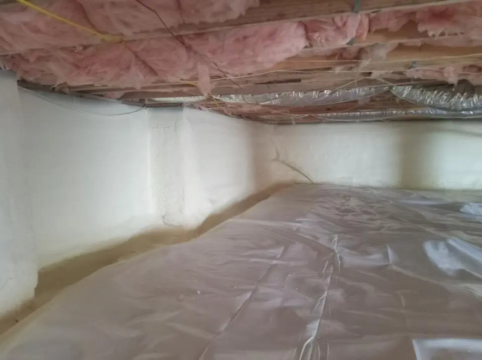 Crawl space encapsulation with closed-cell spray foam for Commercial Roof Restoration in Bristol